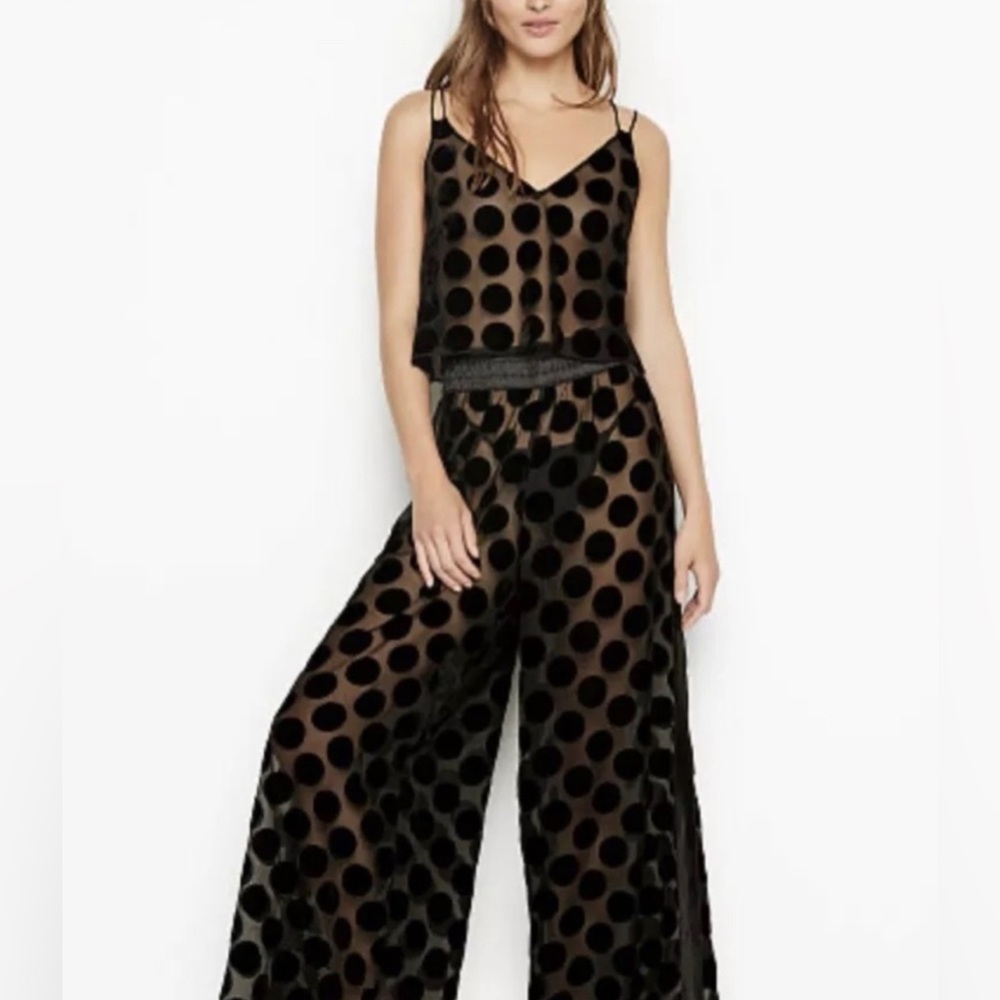NWT VICTORIA’S SECRET LUXE Velvet Cami & Wide Pant Set